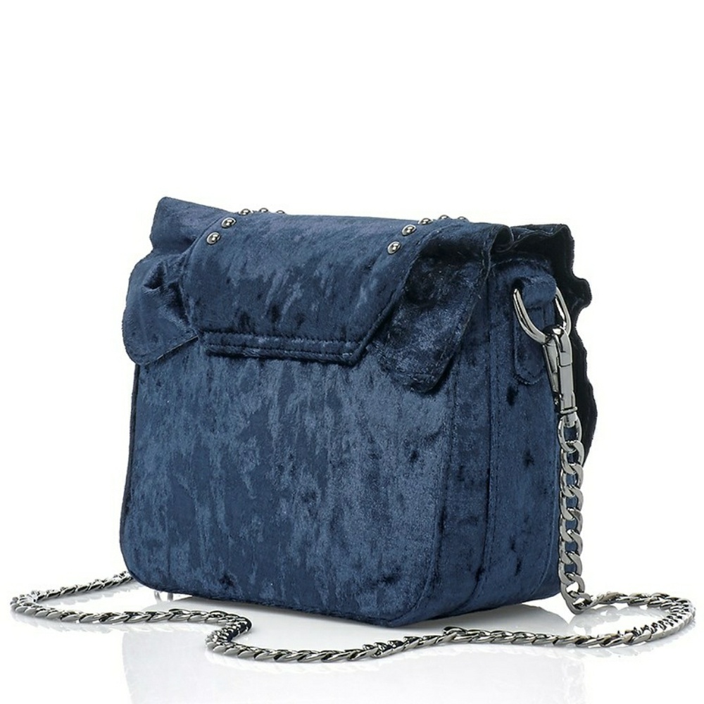 Studio 33 Blue Velvet Ruffled Purse - Picture 2 of 2